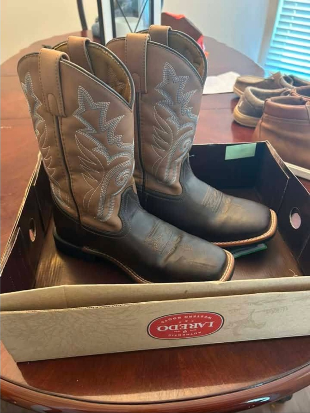 Laredo Two-Tone Brown & Tan Western Cowboy Boots